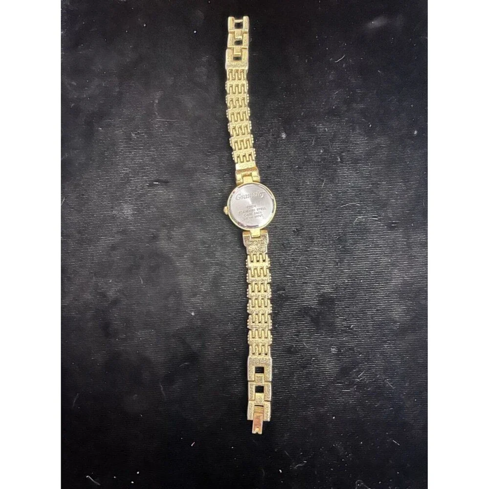 Gramercy Gold Link Bracelet Watch New Battery Japan Movt 90s